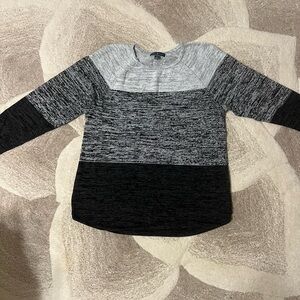 Karen Scott Black and Gray Colorblock Sweater